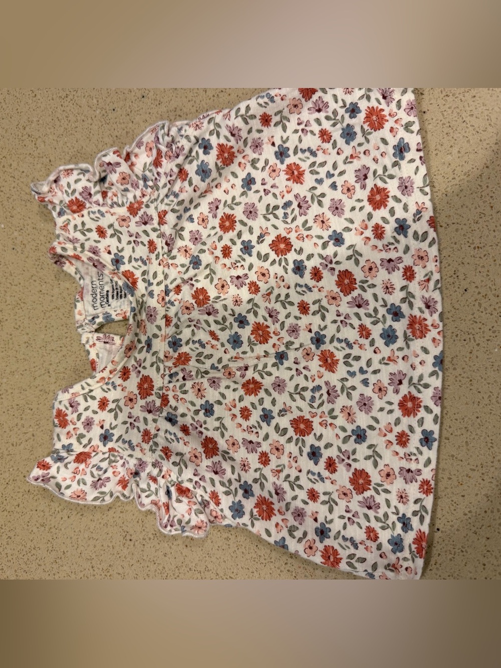 White Floral Ruffle-Trim Girls' Tank Top